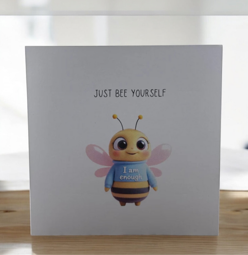 Bee Yourself Blank Greeting Card ( Featuring Buzzly )