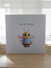 Bee Yourself Blank Greeting Card ( Featuring Buzzly )